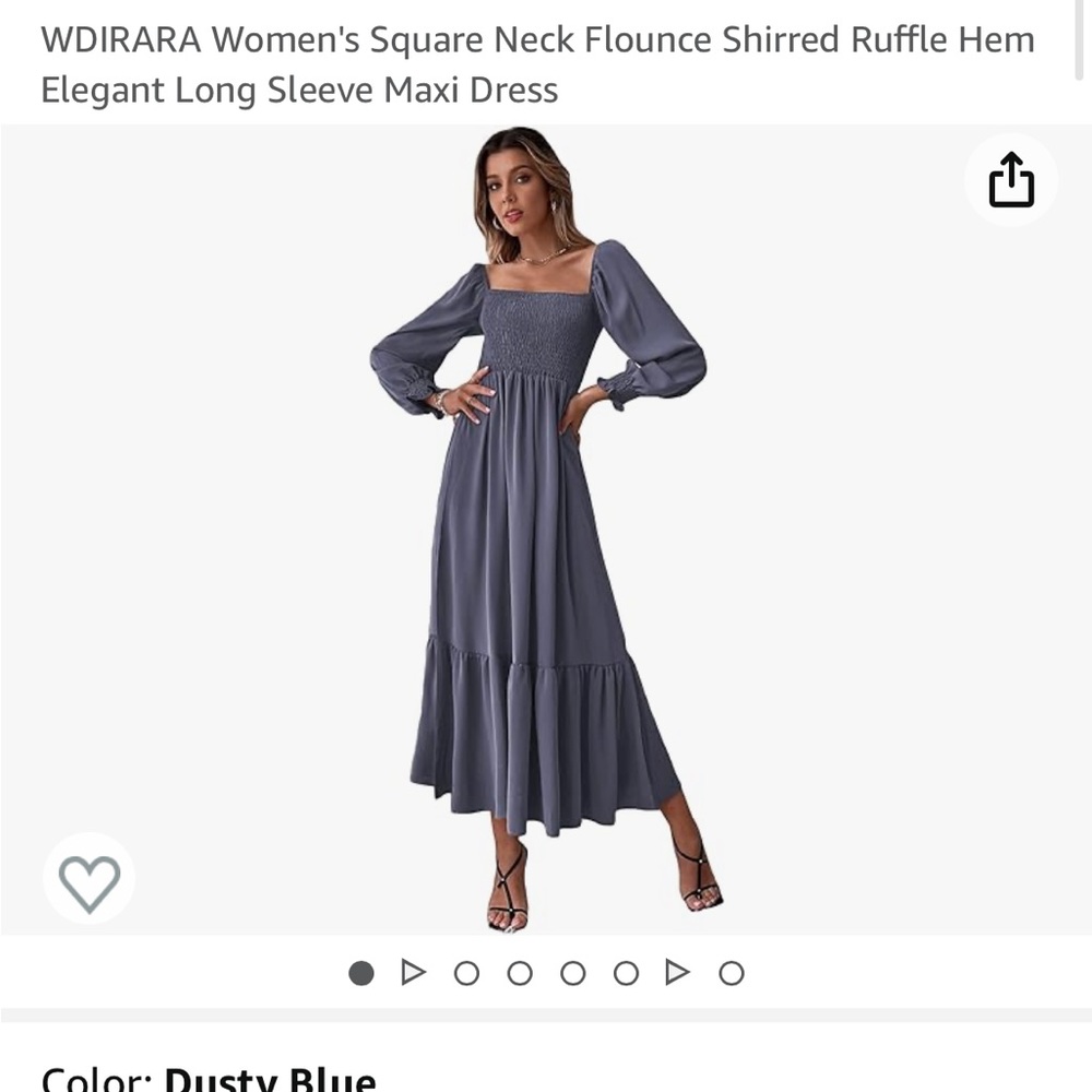 Blue smocked maxi dress